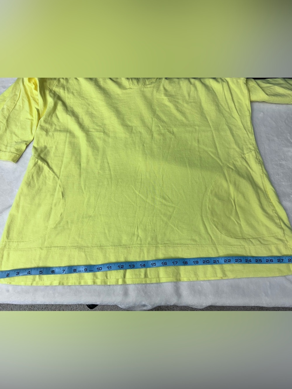 fresh produce Women’s NWT Yellow V-Notch 100% Cotton Tunic 3/4 sleeves Size 1X - Picture 9 of 11